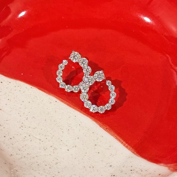 Sterling silver and moissanite gradient earrings - Picture 3 of 3